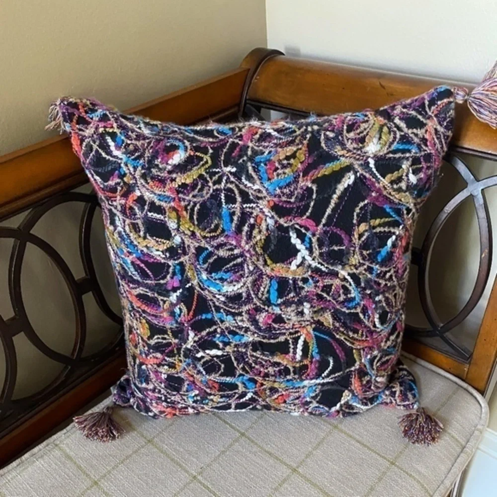 Anthropologie Multi Color Throw Pillow Cover